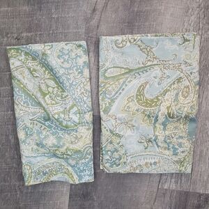 Pottery Barn Paisley EURO SHAMS  in Blue and Green